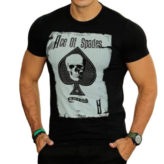 Casual round neck short sleeve digital print pullover men's T-shirt