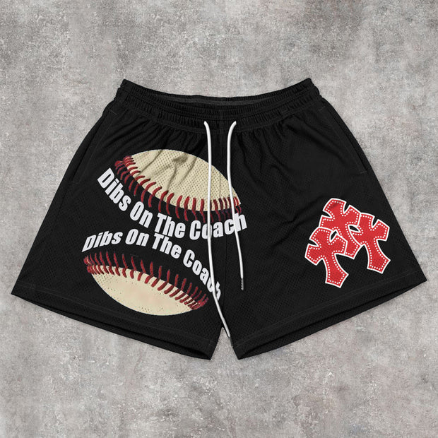 Retro Casual Hip Hop Mesh Track Shorts