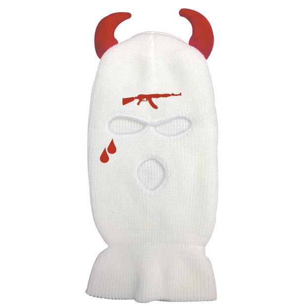 Devil's horn knitted three-eyed hat