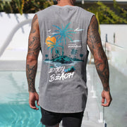 Coconut Graphic Print Vest