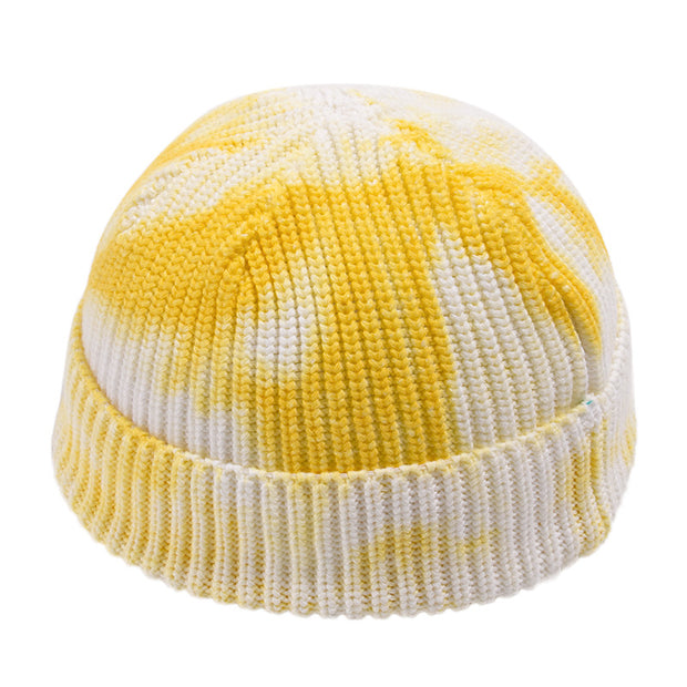 Tie-dye knitted hat hip hop street toe cap