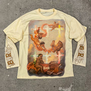 Son of God fake two-piece casual street long-sleeved T-shirt