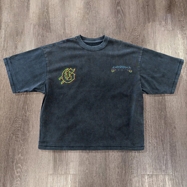 Personalized Motorcycle Rider Print Short Sleeve T-Shirt