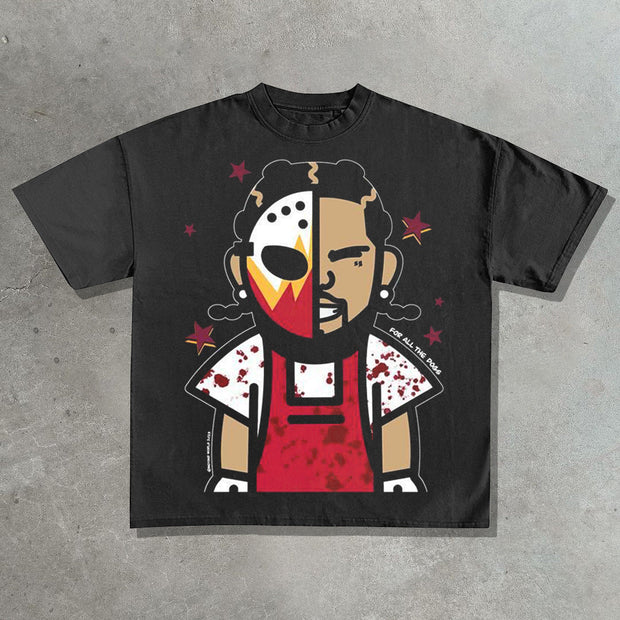 Rap anime print T-shirt