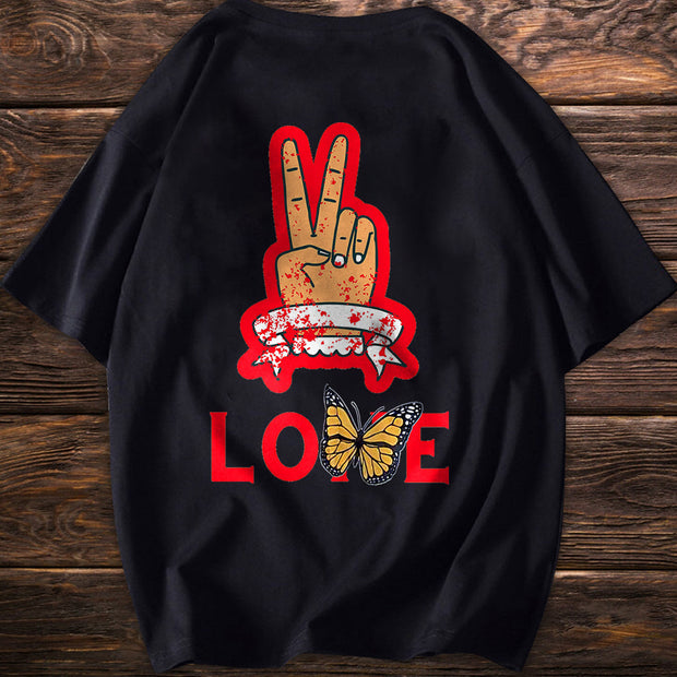 Tide brand print casual retro street T-shirt