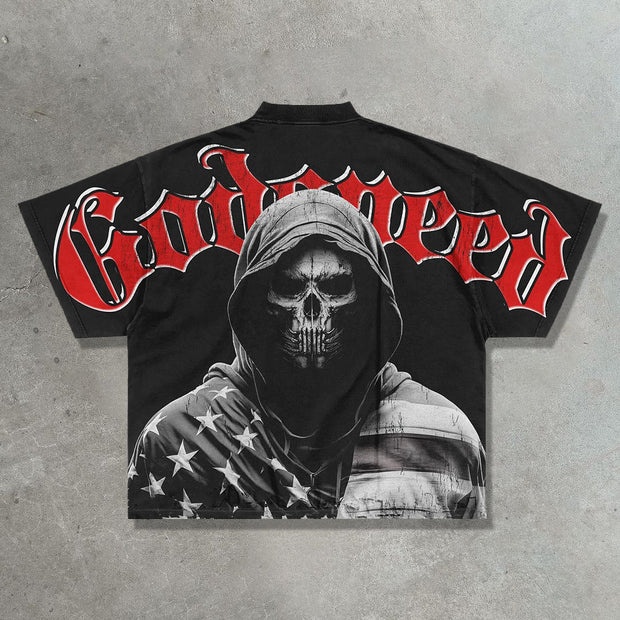 Death casual street retro heavyweight T-shirt