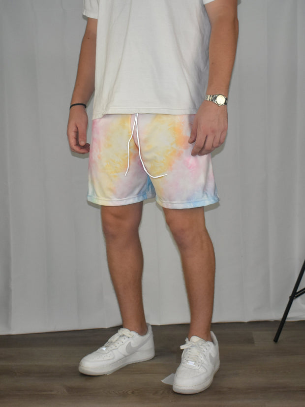 Casual Tie-Dye Gradient Mesh Shorts