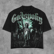 Statue Of Liberty Statue Print Short Sleeve T-Shirt