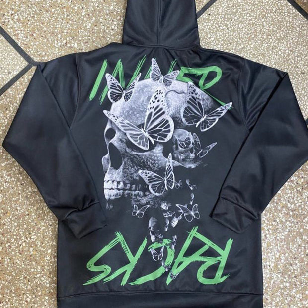 Fashionable personality men's skull print hoodie