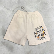 graphic print elastic shorts