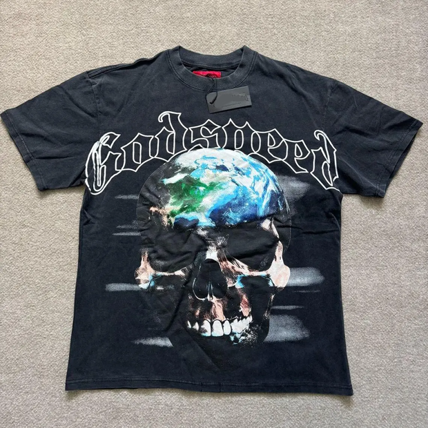 Personalized skull print T-shirt