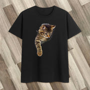 Cat print cotton round neck print short-sleeved T-shirt