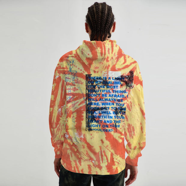 Personalized fashion tie-dye printed long-sleeved hoodie