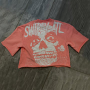 Internet Currency Skull Print Cropped T-Shirt