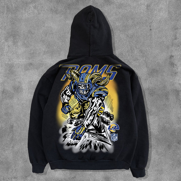 American Football Team Player Print Long Sleeve Hoodies