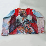 Rap King print tapestry crew neck sweatshirt