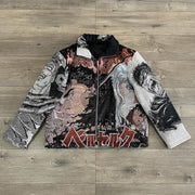 Personalized Anime Print Long Sleeve Zipped Jacket