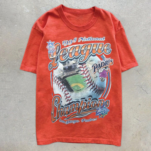 Trendy Brand Print Casual Retro Short Sleeve T-Shirt