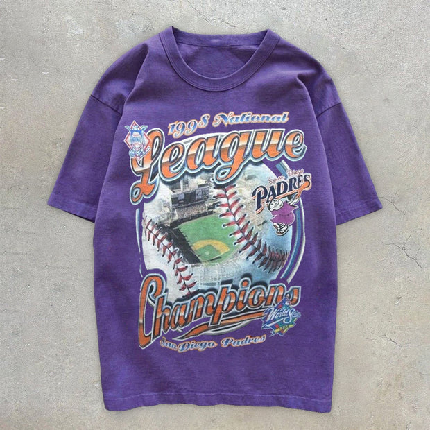 Trendy Brand Print Casual Retro Short Sleeve T-Shirt