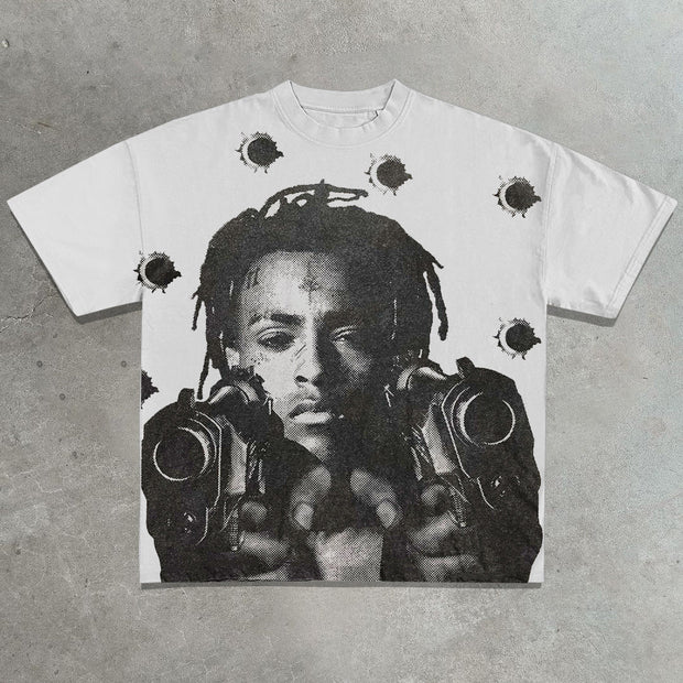 Rap targeting printed T-shirt