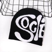 Personalized all-match SOG letter jacquard knitted hat