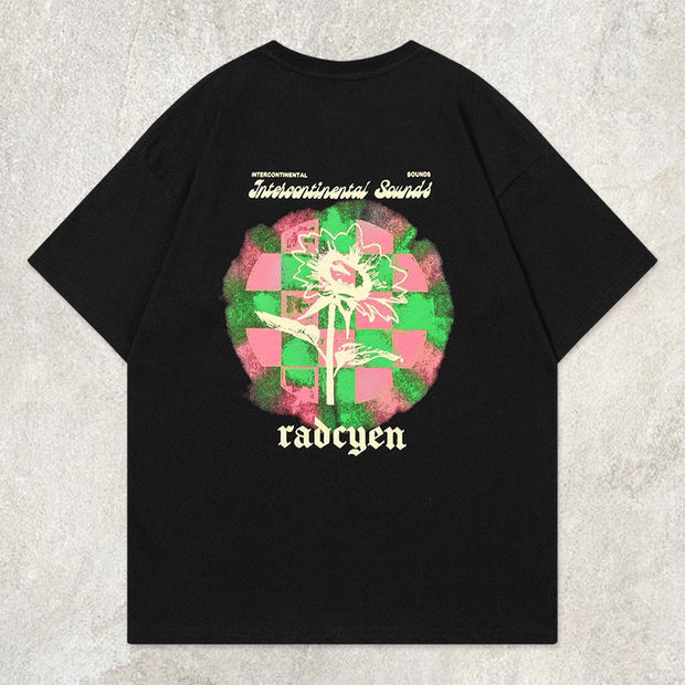 Patchwork Square Flower Graphic Tee