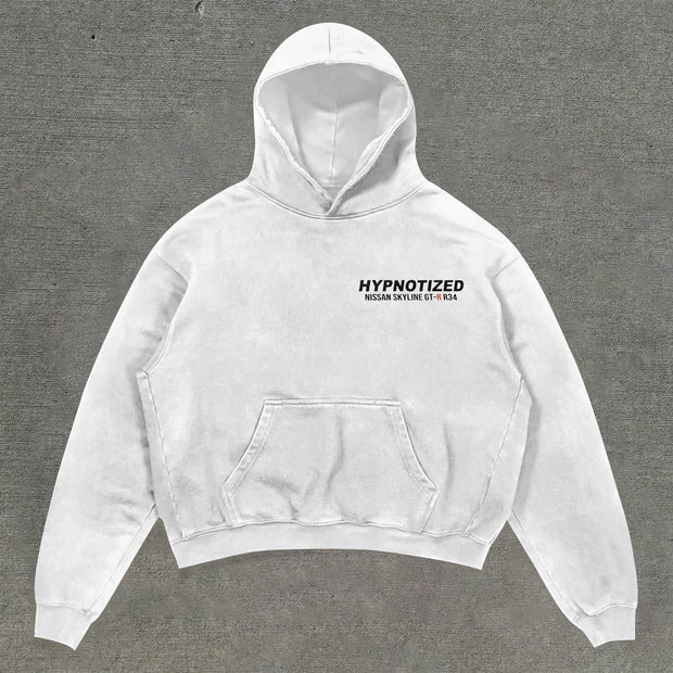 Casual statement print racing hoodie