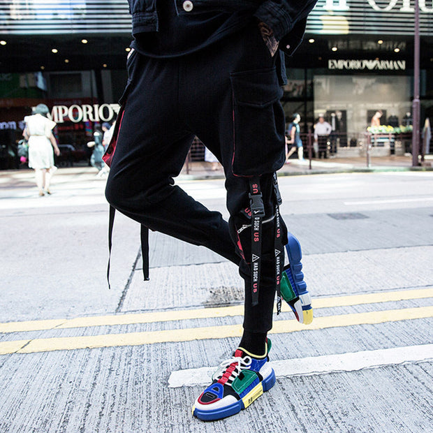 Streamer overalls trendy men loose hip-hop pants men