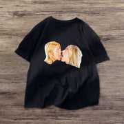 Couple Funny Print Short Sleeve T-shirt