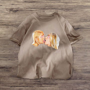 Couple Funny Print Short Sleeve T-shirt