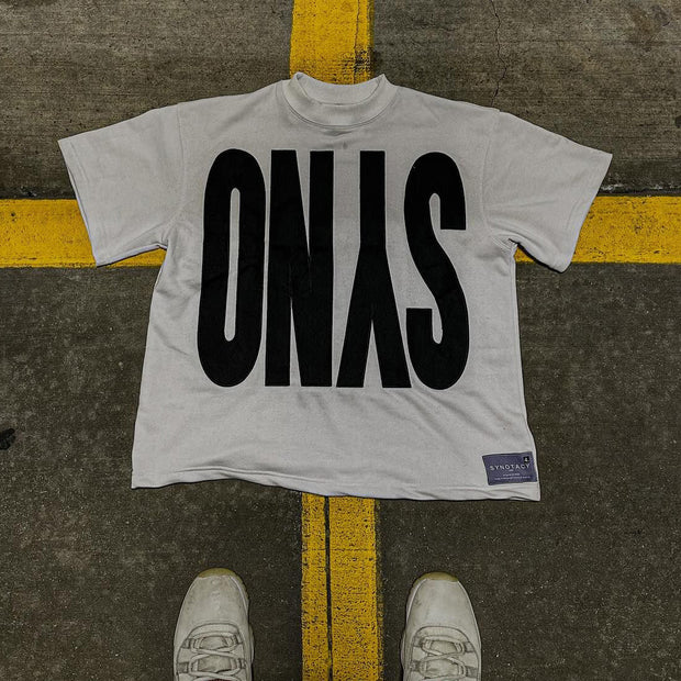 Letter Digital 4 Print Short Sleeve T-Shirt