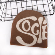 Personalized all-match SOG letter jacquard knitted hat