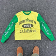 Letters Contrast Color Print Long Sleeve T-Shirt