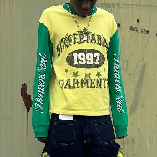 Letters Contrast Color Print Long Sleeve T-Shirt