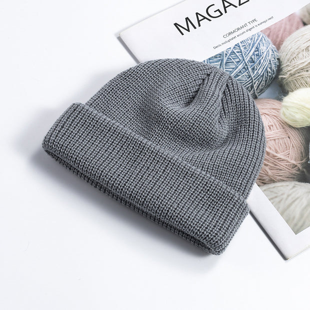Melon leather hat men's warm short cold hat woolen hat