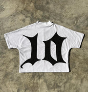 Casual Retro Print Drop Sleeve T-Shirt