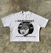 Casual Retro Print Drop Sleeve T-Shirt