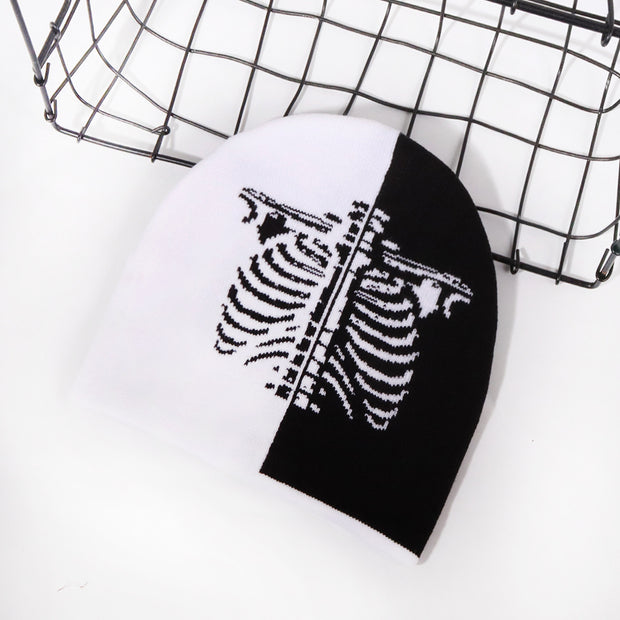 Personalized fashion skeleton jacquard knitted hat