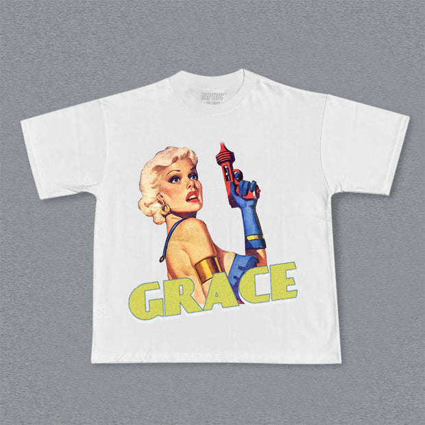 Fashion casual printed short-sleeved T-shirt