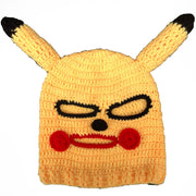 Woolen Knitted Pikachu Hat Autumn and Winter Warm Hood Sand Sculpture Hood Hat