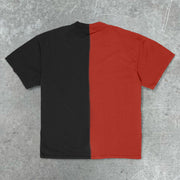 Retro print trendy brand contrast color T-shirt