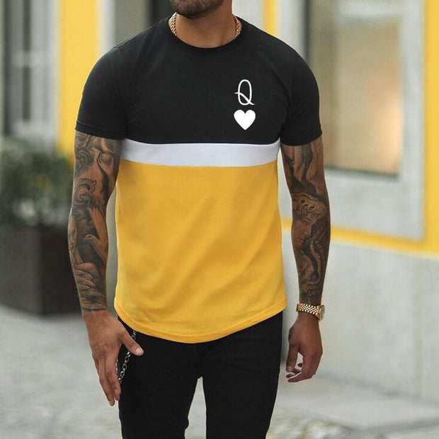 Casual round neck short sleeve printed pullover men's T-shirt
