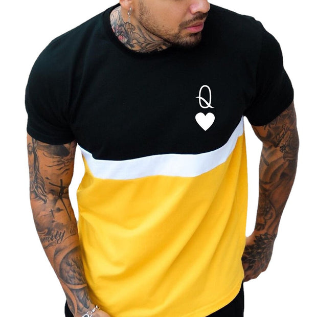 Casual round neck short sleeve printed pullover men's T-shirt