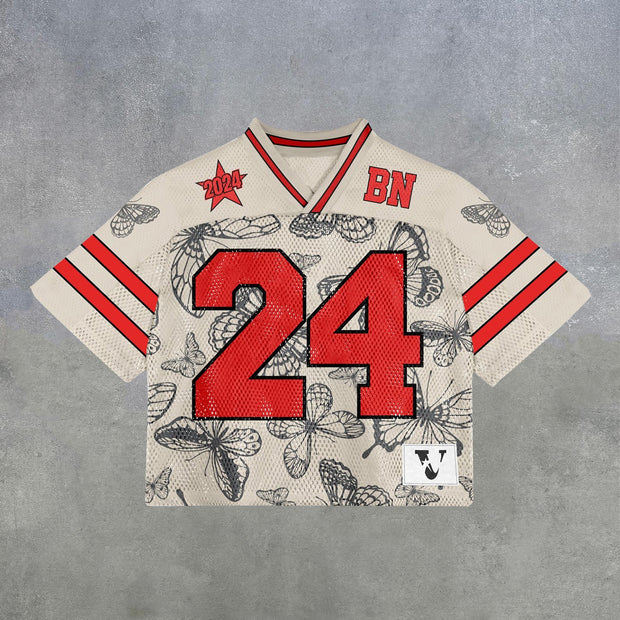 Butterfly NO.24 Street Retro Jersey T-shirt