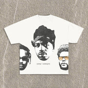 Rap Star Music Festival Print Cotton T-Shirt