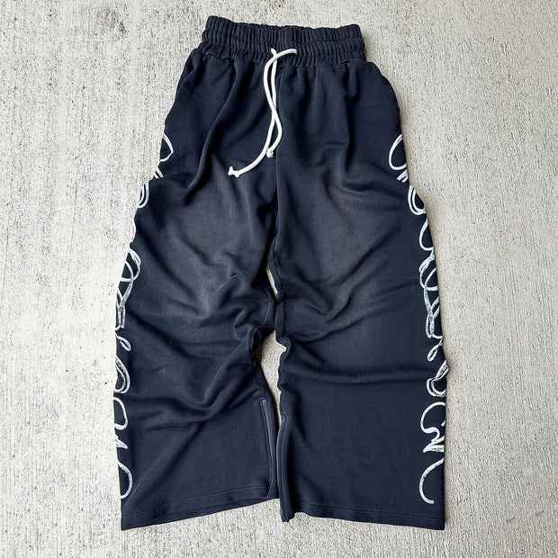 Cross Retro Casual Street Vintage Sweatpants