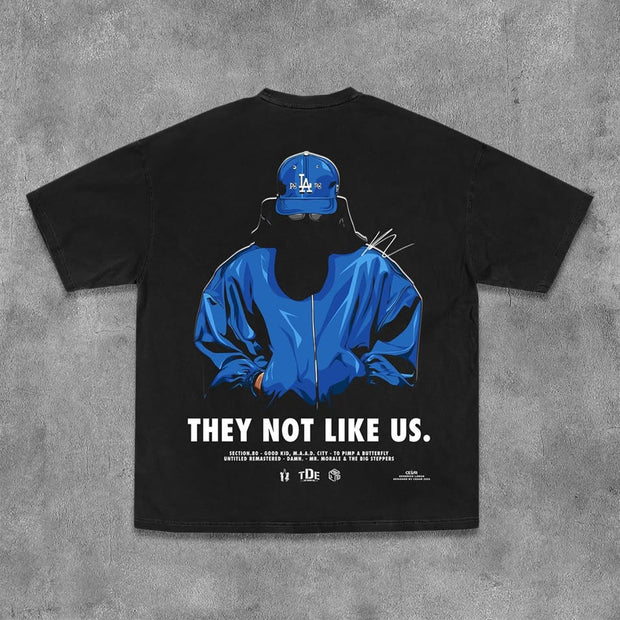 They Not Like Us Print Short Sleeve T-Shirt