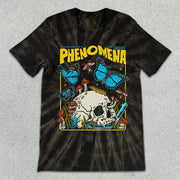 Skull graphic print tie-dye short-sleeve T-shirt