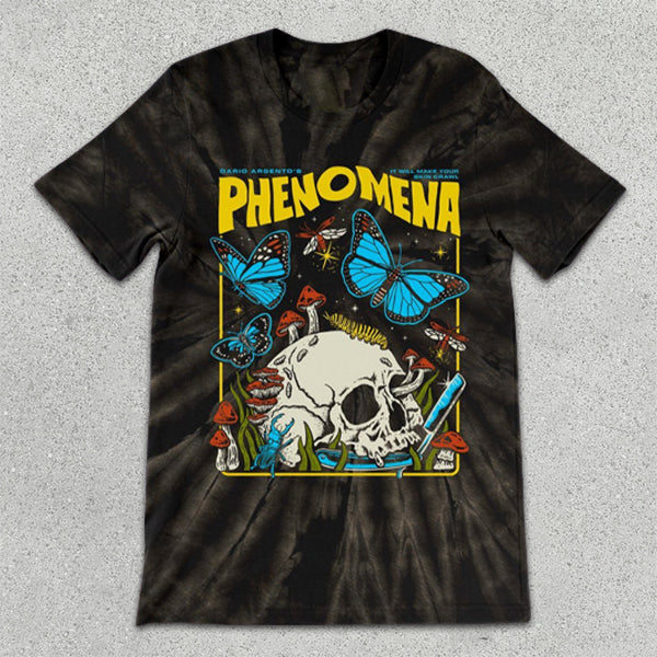 Skull graphic print tie-dye short-sleeve T-shirt