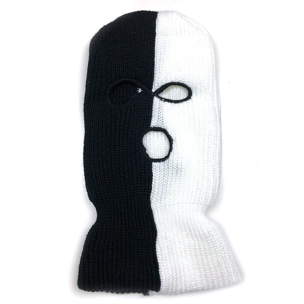 Warm contrast color matching three-hole hat ski mask